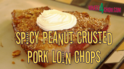 Spicy Peanut Crusted Pork Chops