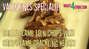 grilled lamb loin chops with crispy lamb crackling,grilled lamb chops valentines recipe,best grilled lamb chops recipe, lamb crackling, lamb crackling recipe, roast lamb crackling, lamb belly crackling, lamb leg crackling, lamb fat crackling, lamb rack crackling,Grilled Lamb Chops with Crispy Lamb Crackling Hearts,valentine's day recipes,best valentine's day recipes,easy valentines day recipes,Grilled Lamb Chops with Crispy Lamb Crackling Hearts - Valentine's Special Series - Part 2